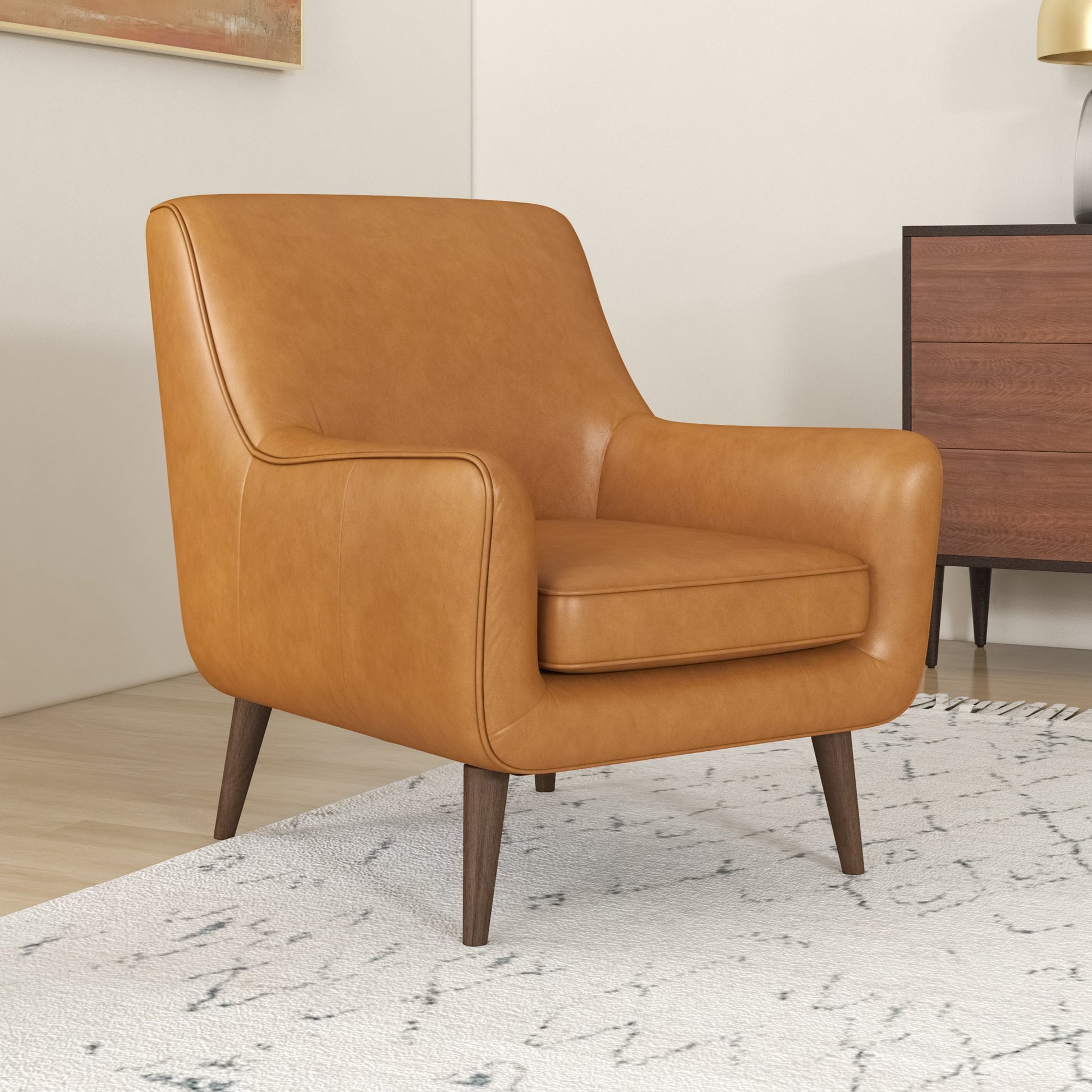 Alex Tan Leather Lounge Chair - Groovy Boardz