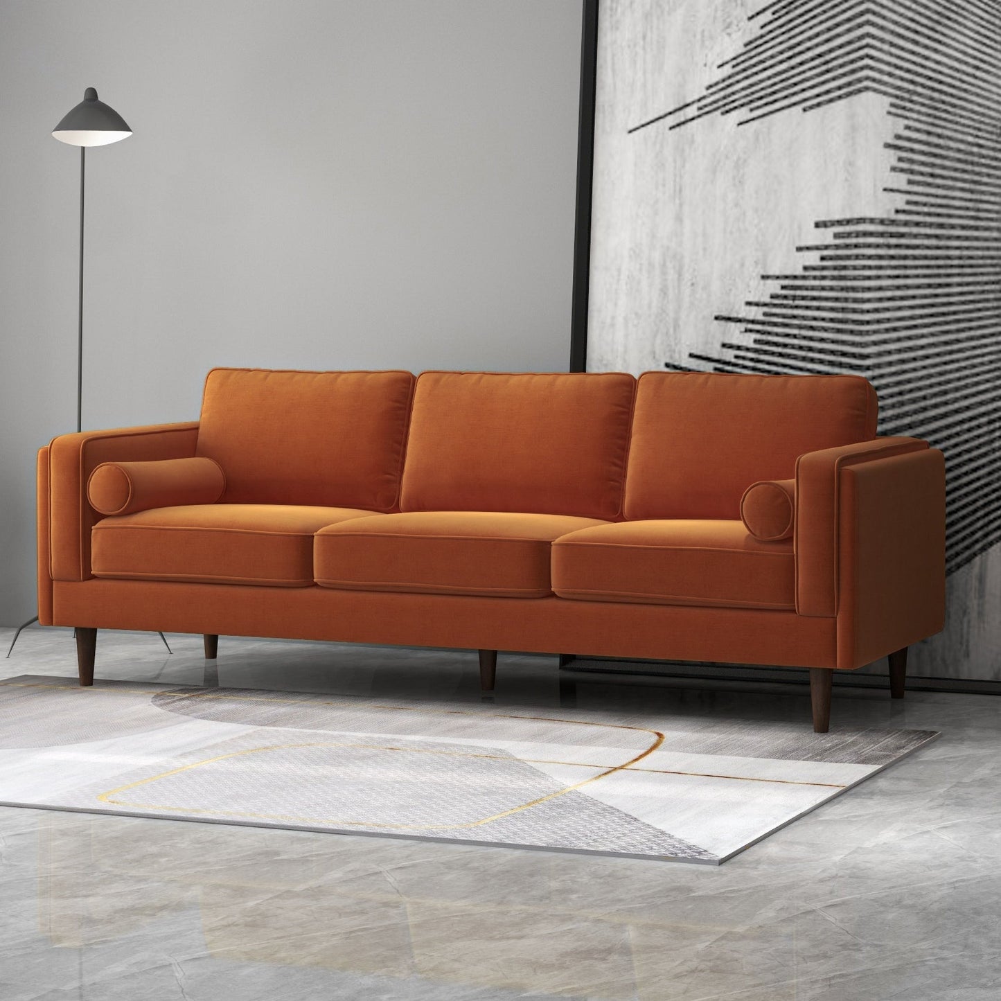 Amber Luxury Modern Velvet Sofa - Groovy Boardz