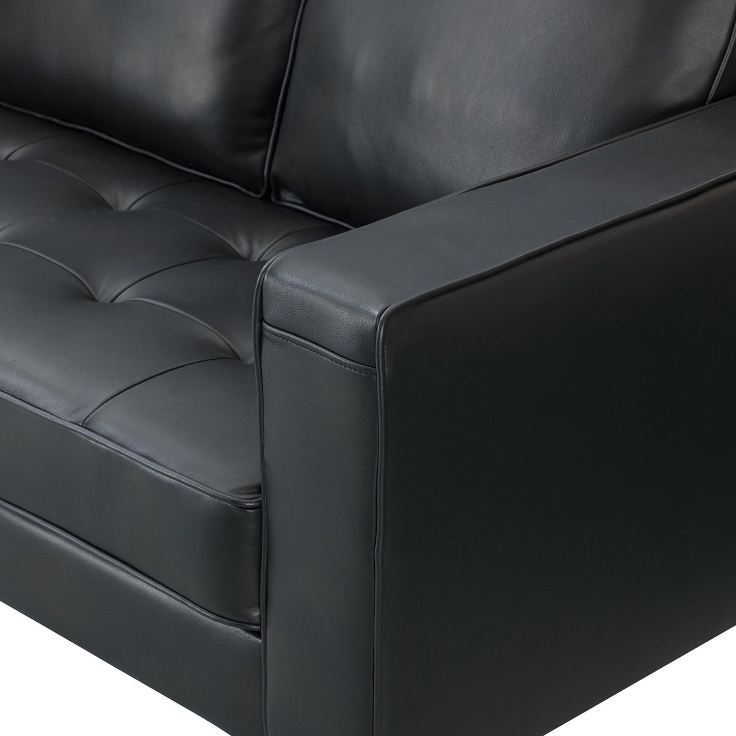 Anatole 93" Genuine Leather Sofa-BLK - Groovy Boardz