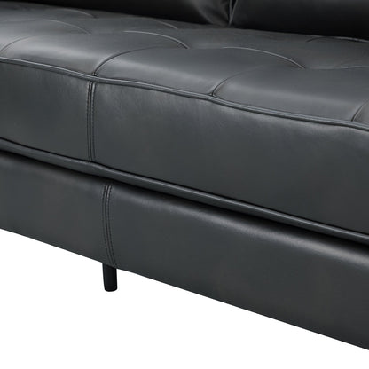 Anatole 93" Genuine Leather Sofa-BLK - Groovy Boardz
