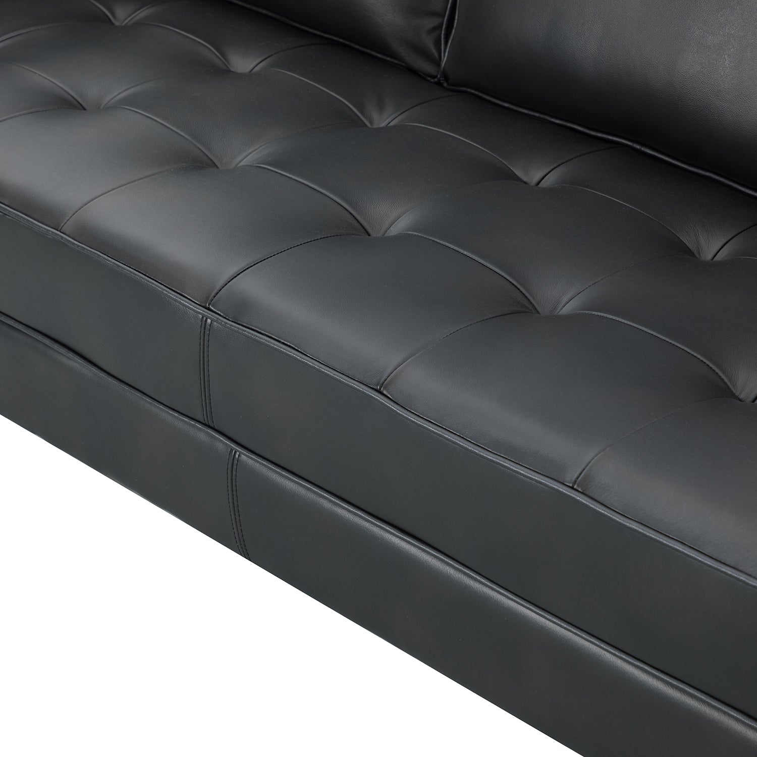 Anatole 93" Genuine Leather Sofa-BLK - Groovy Boardz