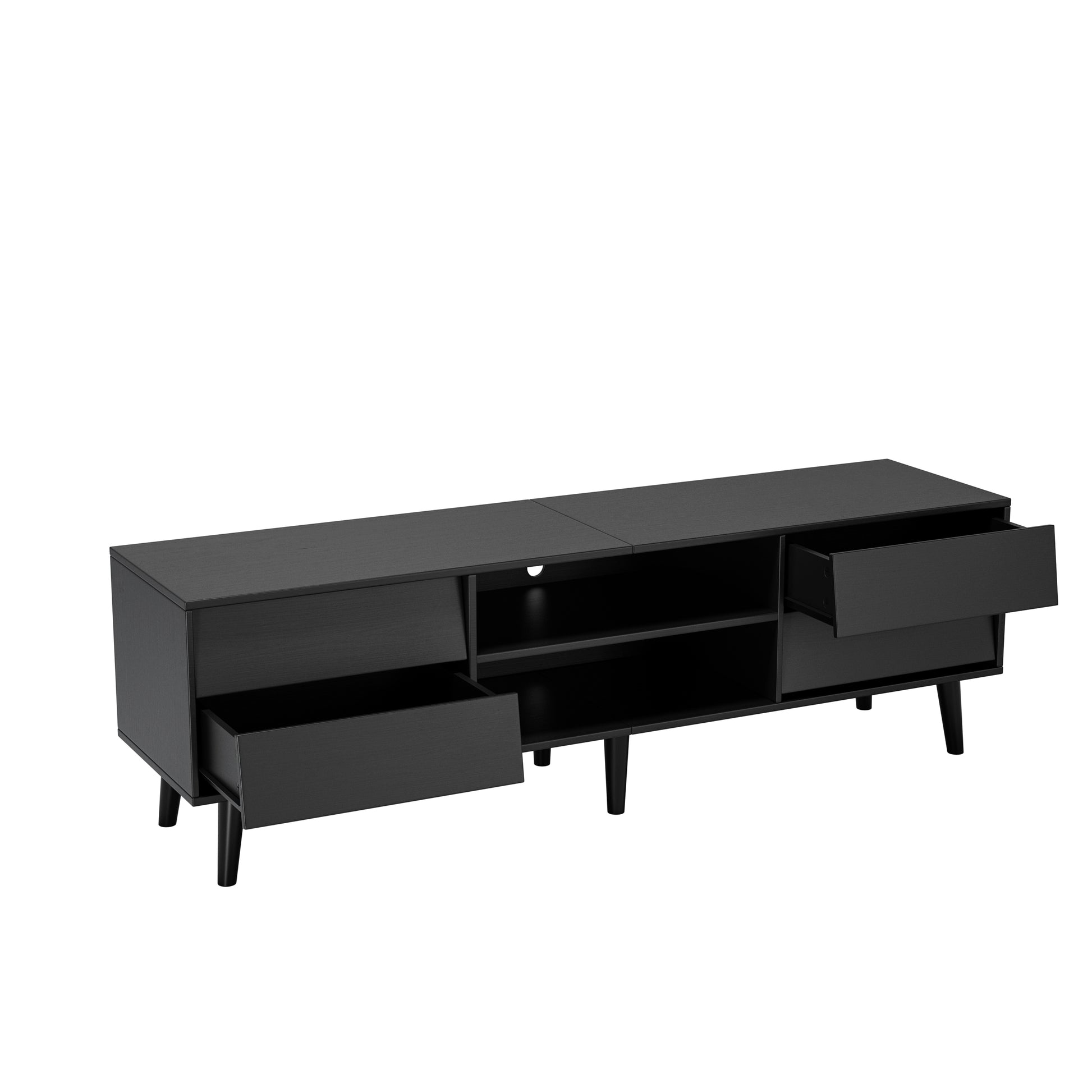 63 Inch TV Stand Features Vintage-style and Bevel Design, TV Stand with Drawers, Entertainment Center for Living Room Bedroom, TV Media Console