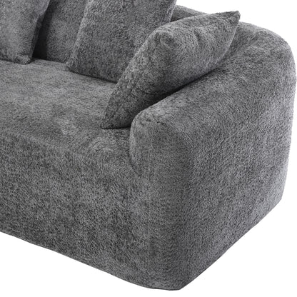 COOLMORE Boucle Sofa 3 Seater for Living Room Oversized Comfy Sofa L-Shape Sofa Couch with Chaise Home Furniture Sleeper Sectional Sofa for Apartment, Office Left Hand Facing (Gray)