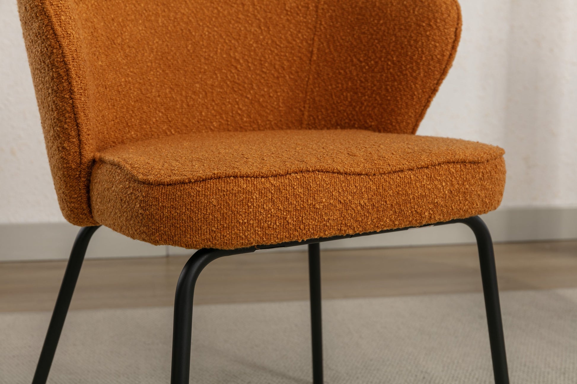 Retro Minimalist Modern Boucle Fabric Dining Chairs