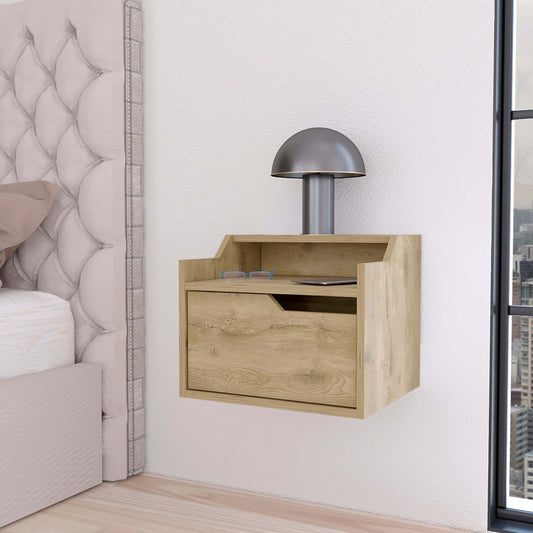 Nolan Macadamia Dual-Shelf Display Nightstand