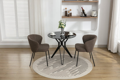 Retro Minimalist Modern Boucle Fabric Dining Chairs