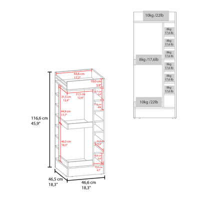 Lyman 46" Tall 3-Tier Corner Bar Cabinet with Fourteen Wine Bottle Cubbies, Living Room, Liquor Cabinet, Storage Cabinet Black