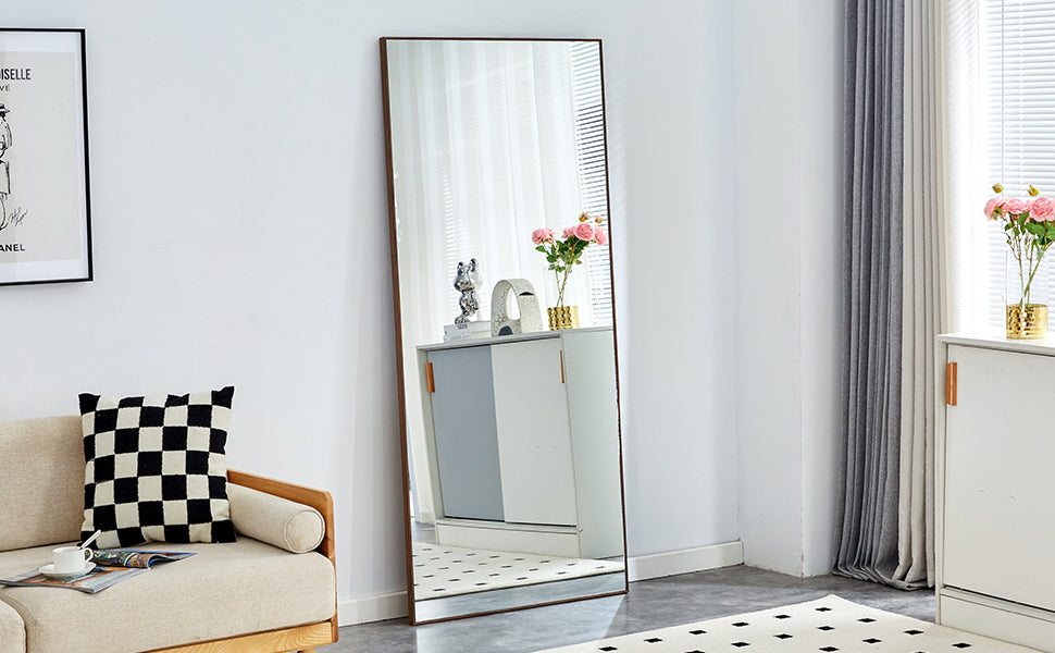 Fourth generation solid wood frame long mirror, dressing mirror, bedroom foyer, decorative mirror, clothing store, floor to ceiling mirror, wall mounted. 71 "* 31.4"