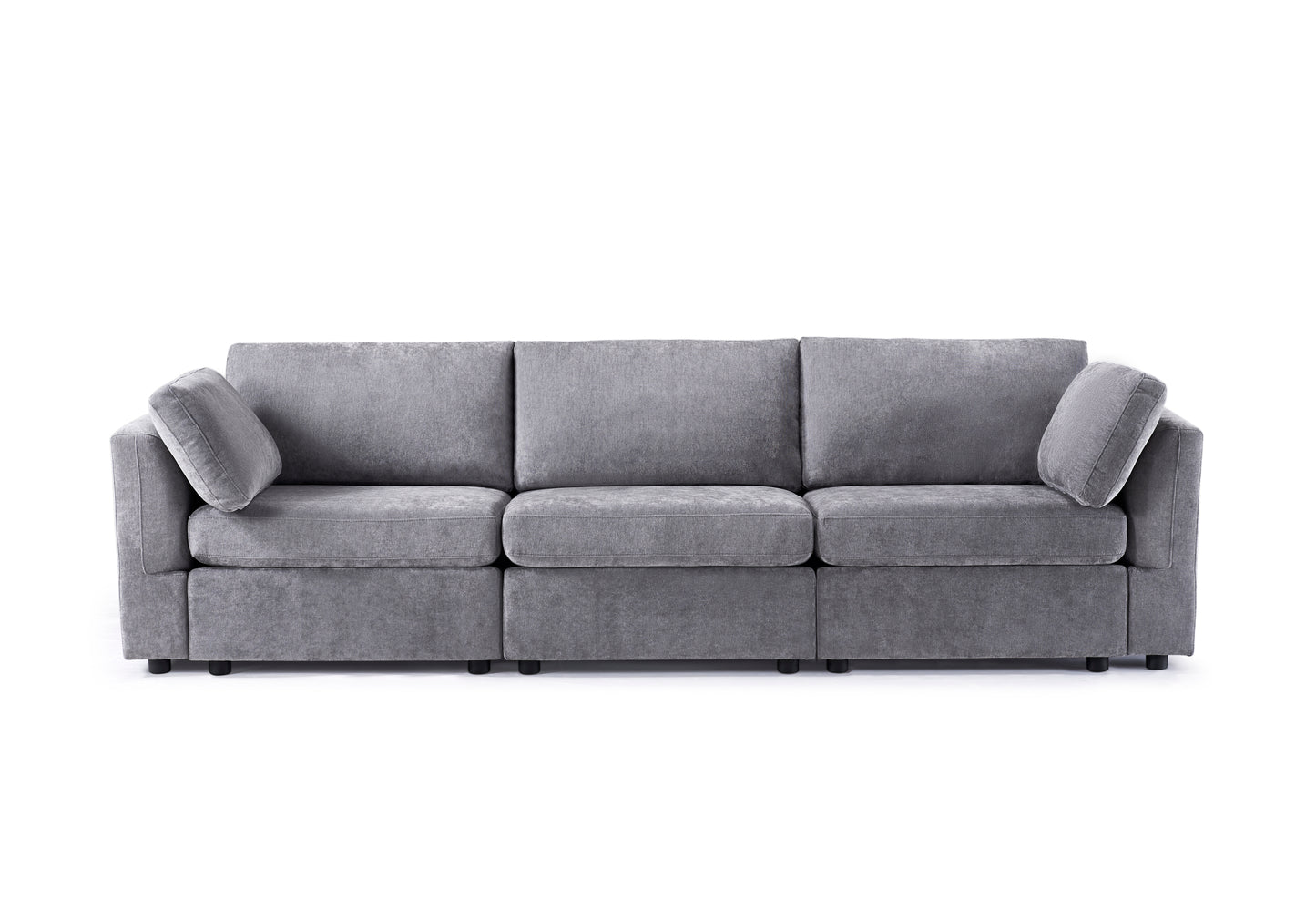 modular sofa grey chenille fabric,  simple and grand, the seat and back is very soft. this is also a KNOCK DOWN sofa