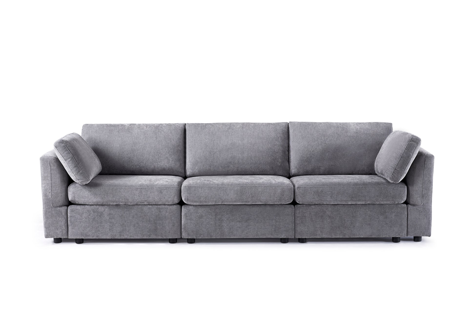 modular sofa grey chenille fabric,  simple and grand, the seat and back is very soft. this is also a KNOCK DOWN sofa