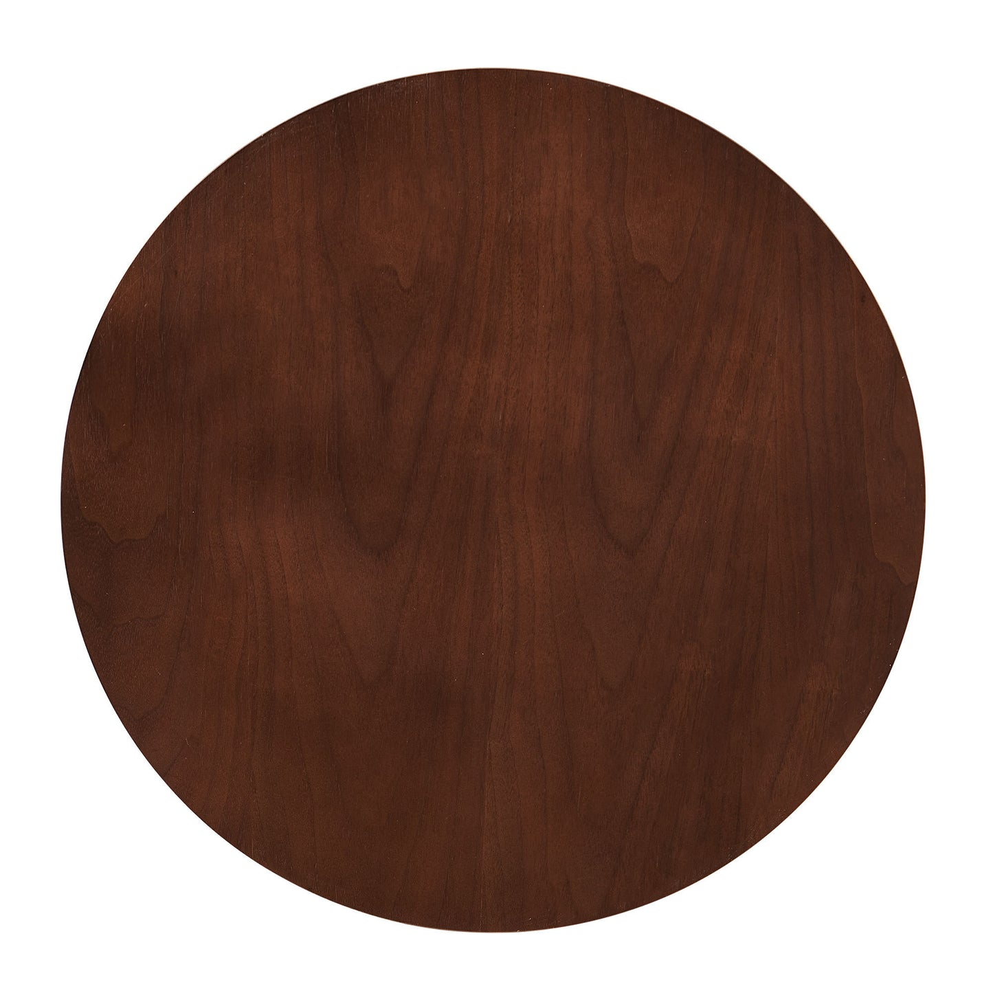 Walnut Wood Veneer Tabletop, Set of 2 Round Coffee Tables, Farmhouse Circle Coffee Table MDF Table-top with Metal Base, Sofa Side Table for Living Room, Reception Room