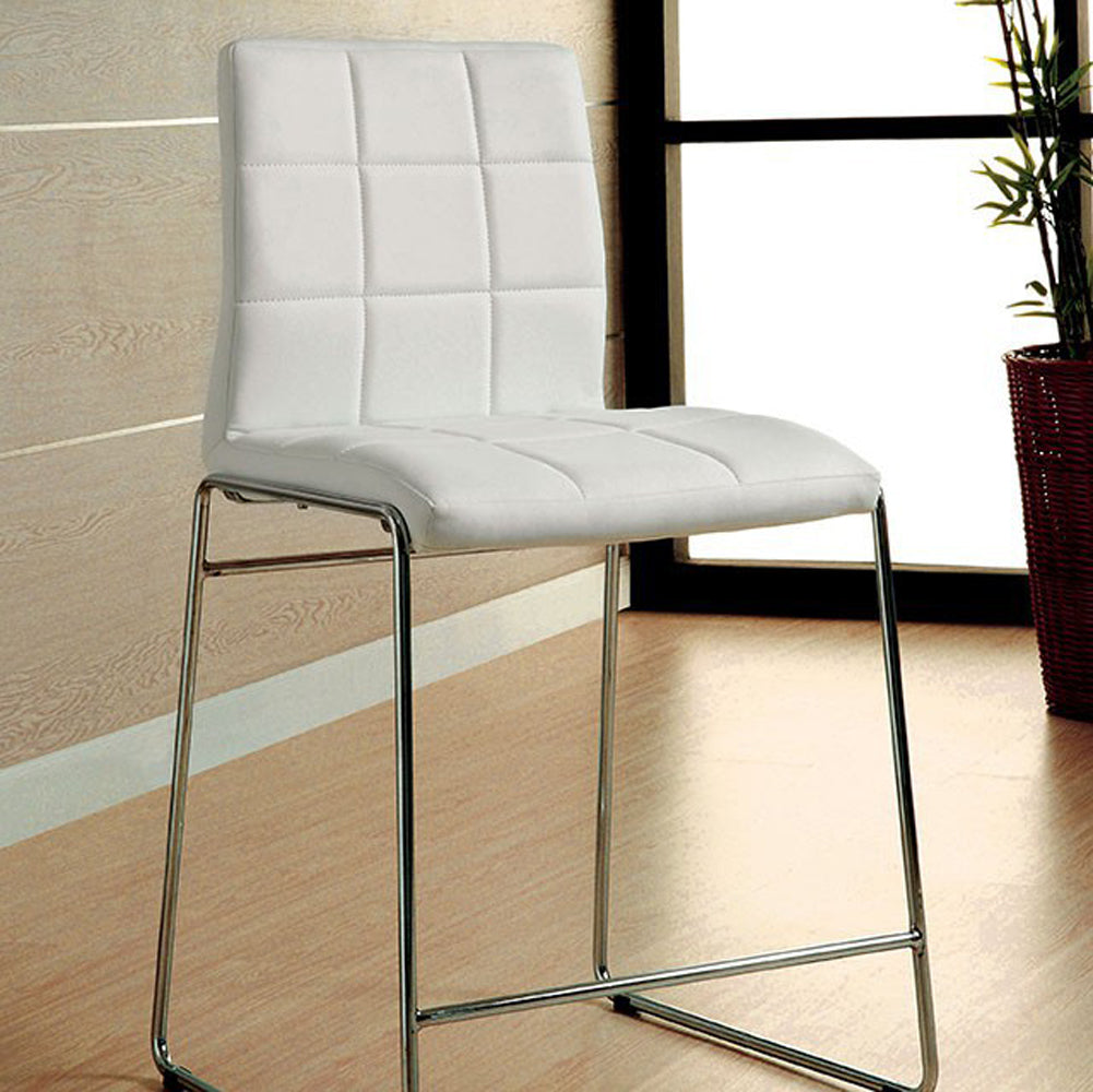 Kona II Contemporary Counter Height Chair, White Finish, Set of 2