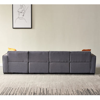 Modular U Shape Sectional Fabric Sofa (Grey)