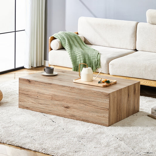 Light Wood Texture MDF Coffee Table - Simple Modern Style.Modern MDF coffee table with wood texture pattern -39.3x23.6x11.8 inches - stylish and durable design.