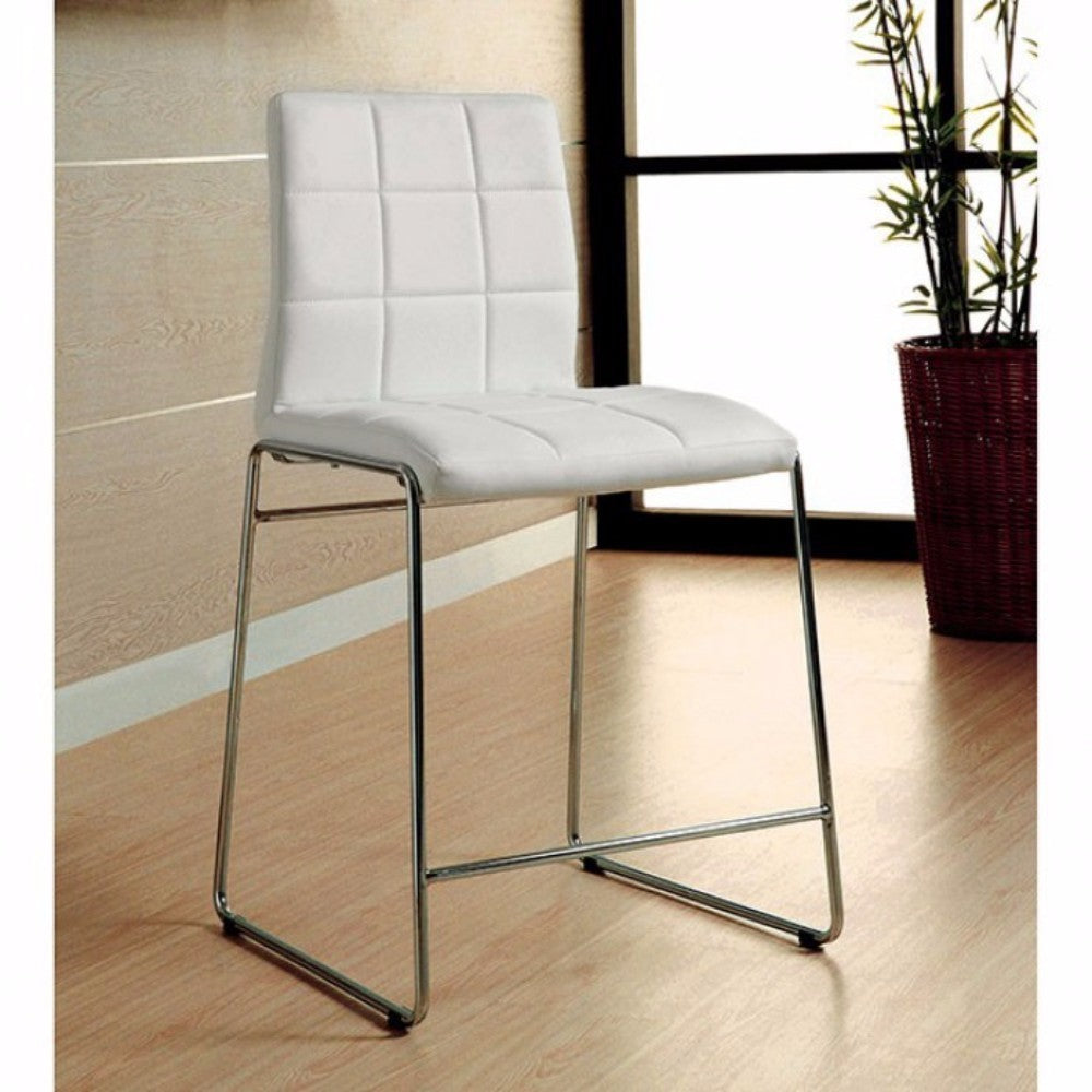 Kona II Contemporary Counter Height Chair, White Finish, Set of 2