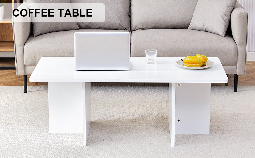 A modern and practical white coffee table. The coffee table is made of medium density fiberboard material, Suitable for living room, bedroom, and study. CT-2O