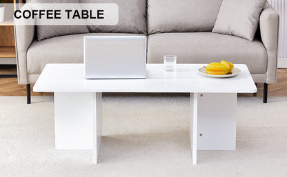 A modern and practical white coffee table. The coffee table is made of medium density fiberboard material, Suitable for living room, bedroom, and study. CT-2O