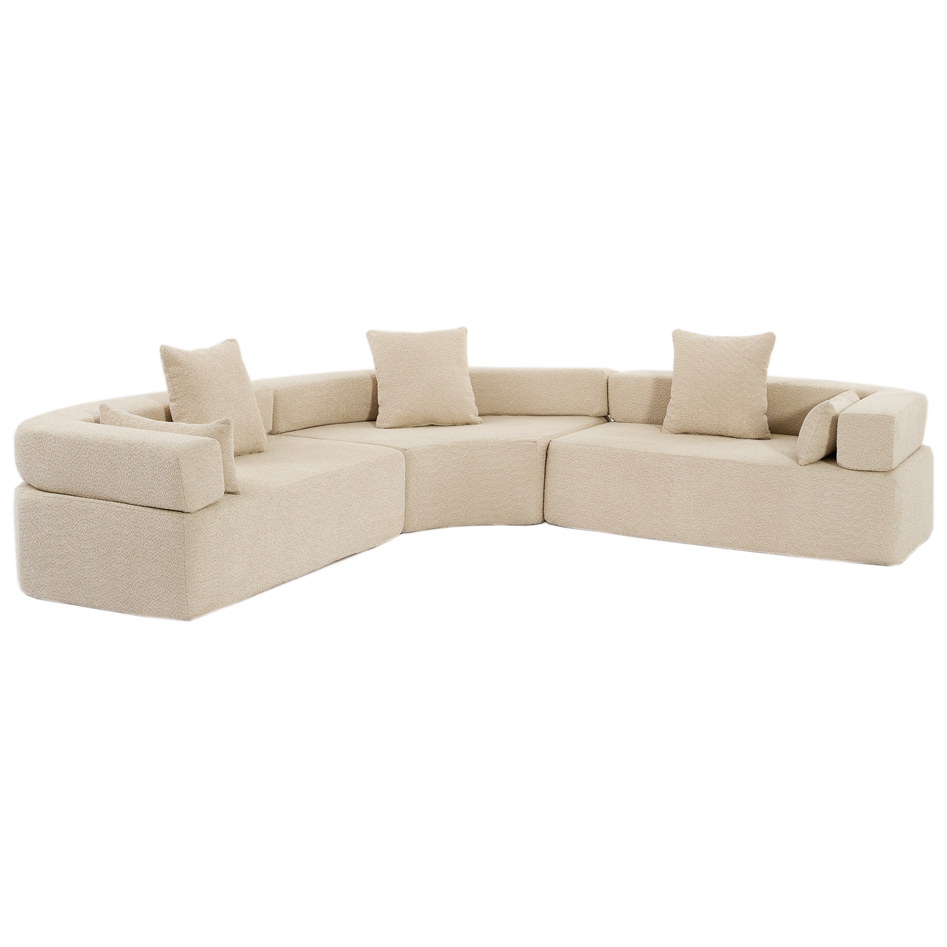 Henry Khaki Oversized Modern Modular Curved Sofa