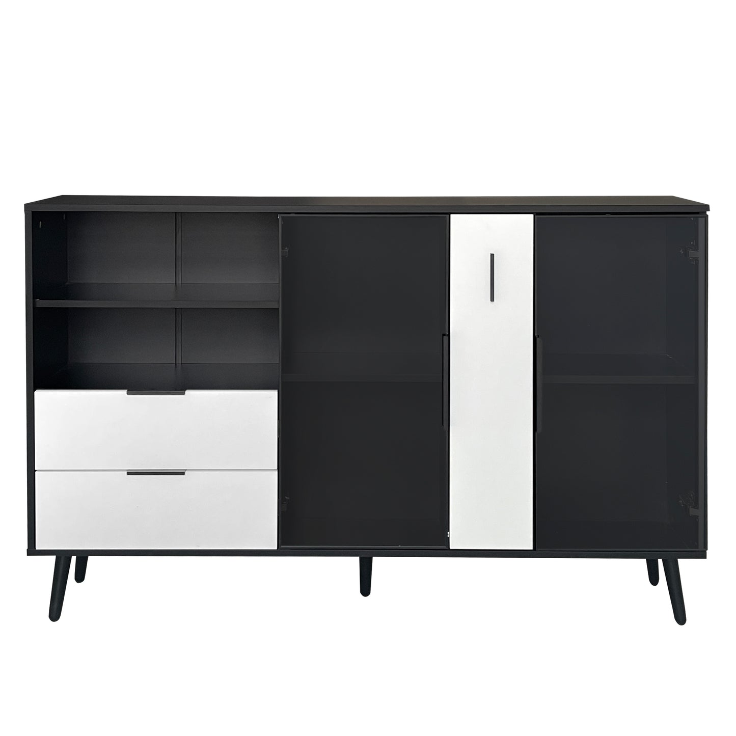 U_STYLE   Featured Two-door Storage Cabinet with Two Drawers and Metal Handles, Suitable for Corridors, Entrances, Living rooms.