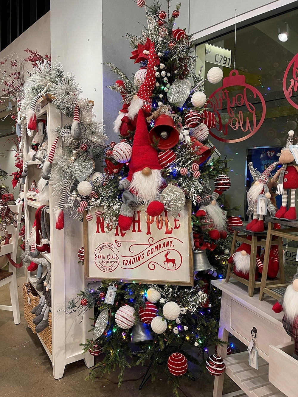 26x18"H Iron/Wood North Pole Trading Company Wall Sign, for Christmas Holiday Table Wall Decor