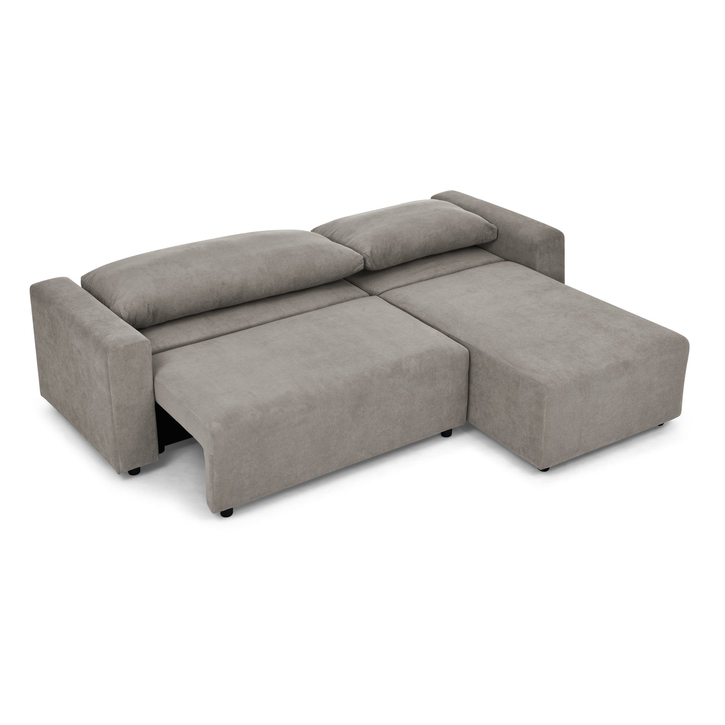 Modular Corduroy Upholstered 3 Seater Sofa Bed with Storage for Home Apartment Office Living Room, Free Combination, L Shaped
, Grey