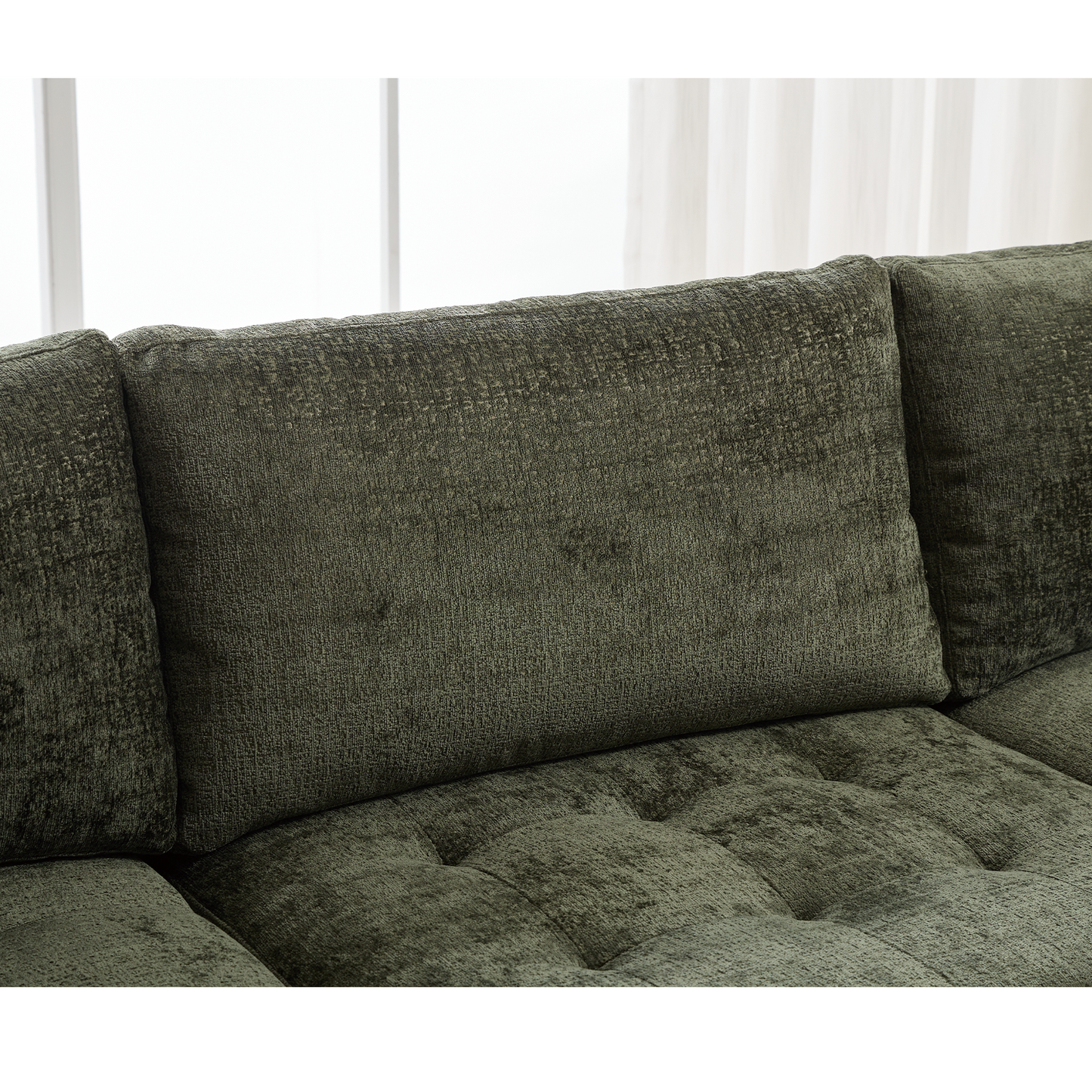 [NEW ARRIVED] [VIDEO PROVIDED]   Modular Sectional Couch with Storage Ottoman, U Shaped Sofa, Storage Ottoman,Minimalist ,Convertible Modular Sofa,Chenille ,Upholstered,6 Seat,Living Room,   Green