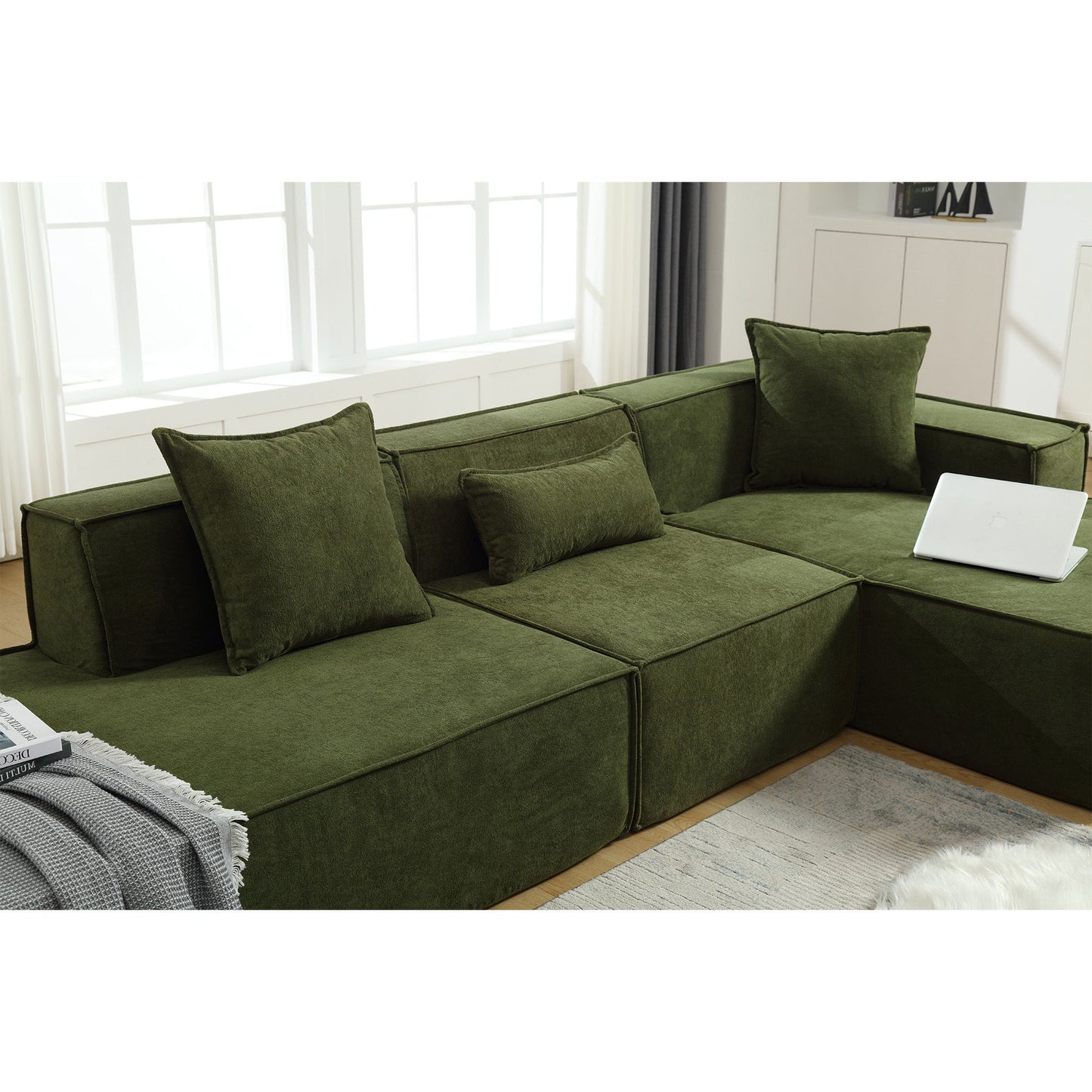 Modular Cloud Sofa Sectional, Free Combination, L-shaped