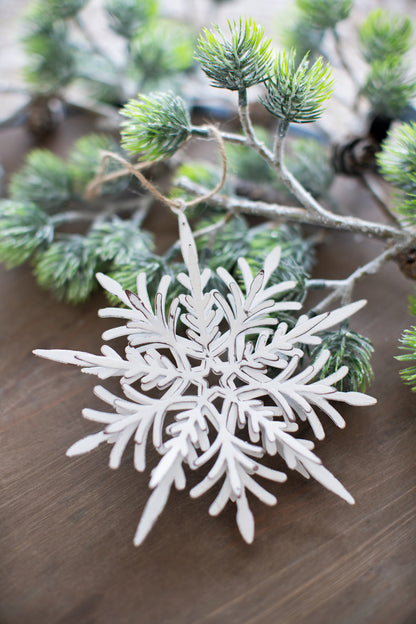 Set of 6 Iron Snowflake Hanger, Decorative Hanging Ball Christmas Tree Ornaments for Holiday Party Decorations