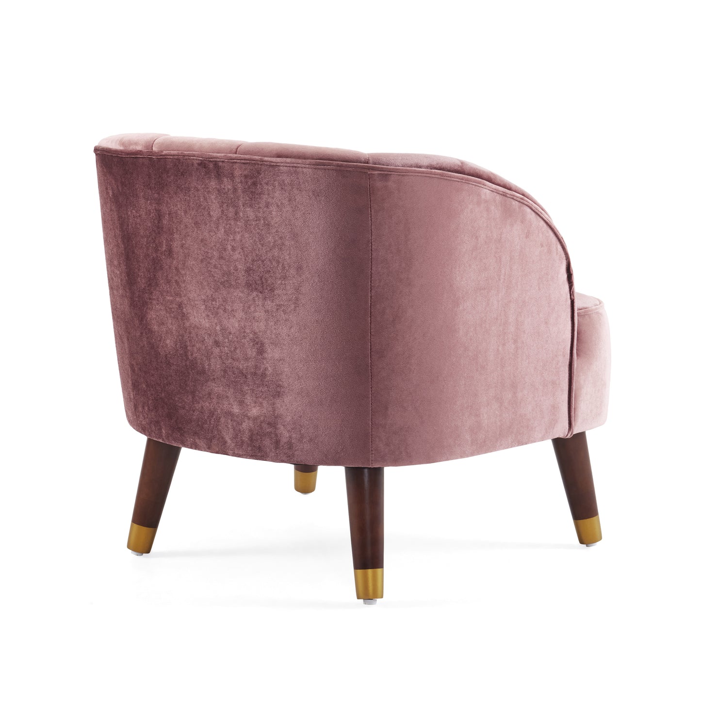 Upholstered Barrel Accent Chair With Wooden Legs