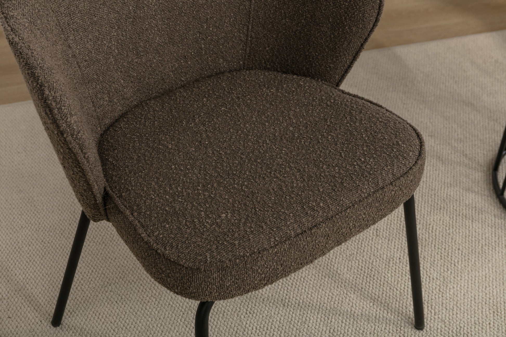 Retro Minimalist Modern Boucle Fabric Dining Chairs