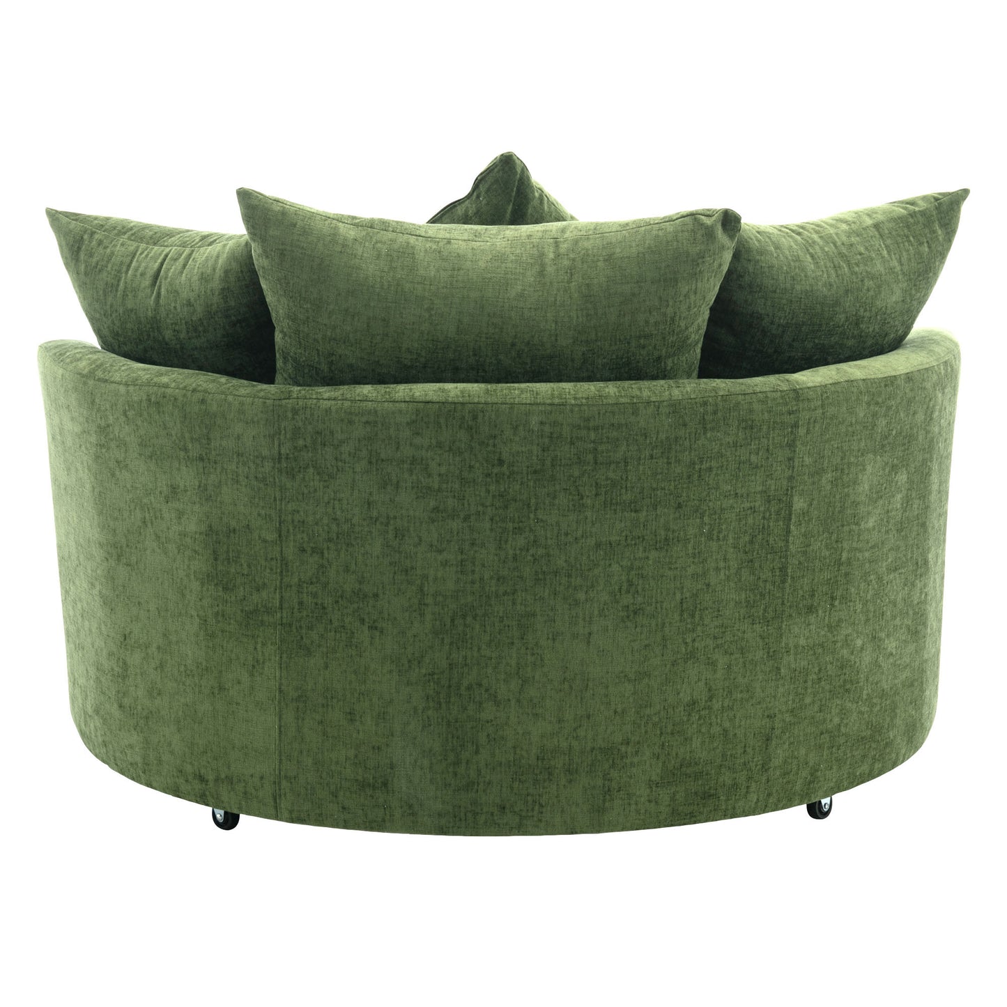 Orisfur. 360° Swivel Accent Barrel Chair with Storage Ottoman & 4 Pillows, Modern Chenille Leisure Chair Round Accent for Living Room, Green