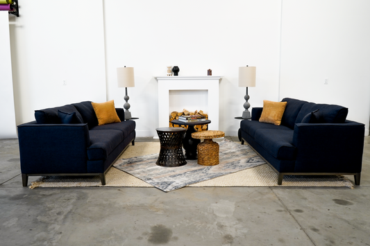 Aspen Navy Linen Sofa