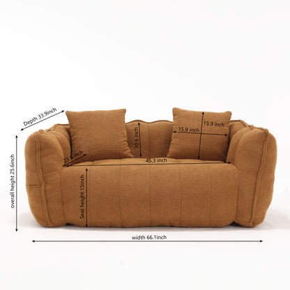 Soft beanbag chair with high resilience foam core for two people. The comfortable square recliner sofa is ideal for family members and friends engaged in games, reading, watching TV