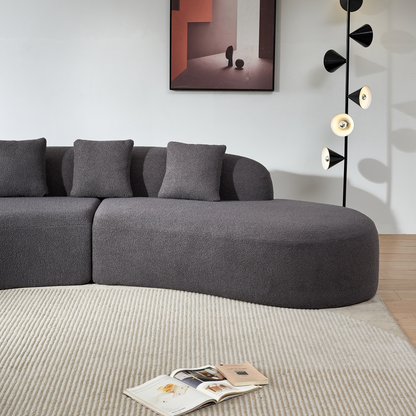 Modern Curved Sectional Sofa,  5-Seater Couch, Comfortable and Stylish for Living Room, Apartment, Home Decor