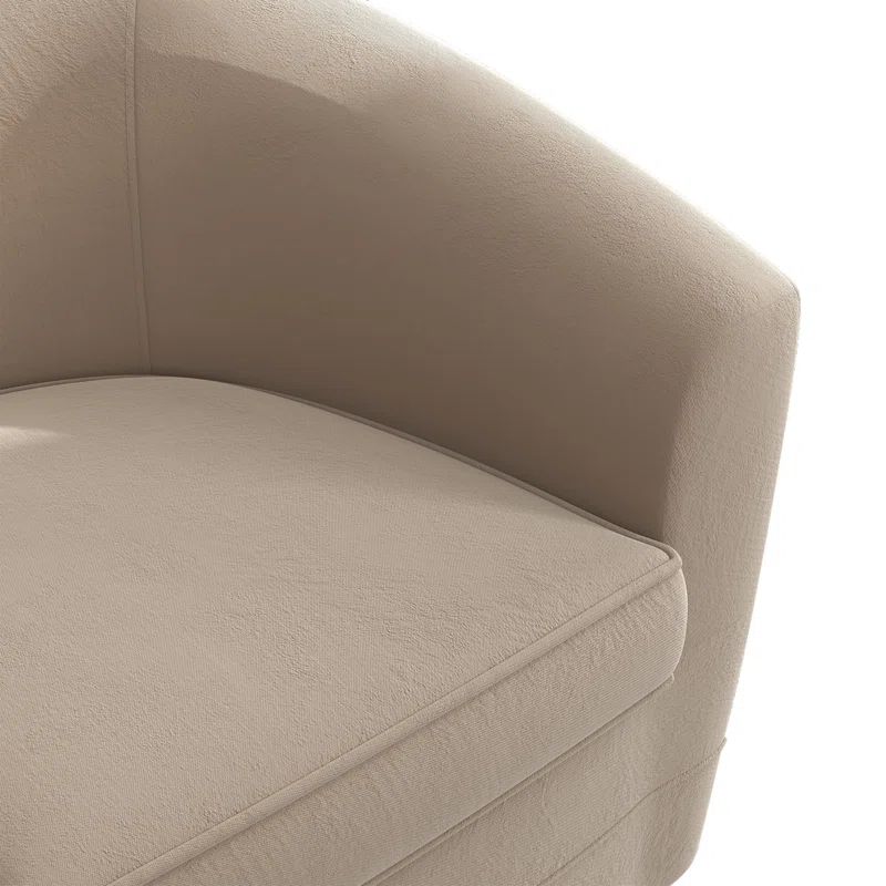 Upholstered Swivel Barrel Chair with Ottoman