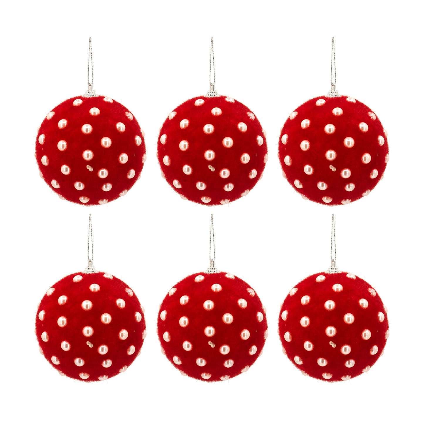 D3.9" Christmas Ball Ornaments, Decorative Hanging Ball Christmas Tree Ornaments for Holiday Party Decorations, Set of 6