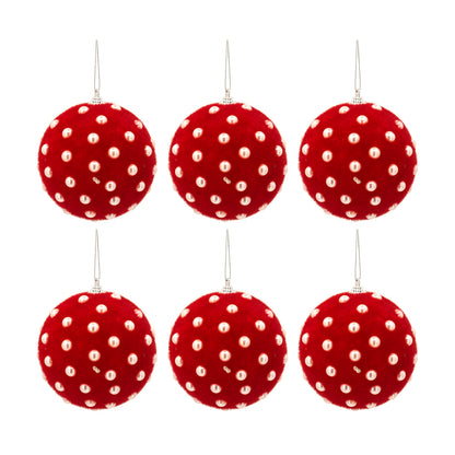 D3.9" Christmas Ball Ornaments, Decorative Hanging Ball Christmas Tree Ornaments for Holiday Party Decorations, Set of 6