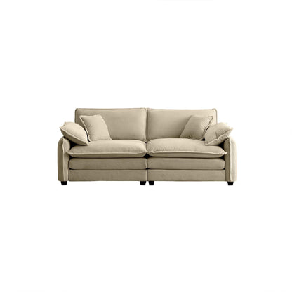 Warm and Cozy Living Room Sofa with 4 Pillows Upholstered Large Deep Seat 2 Seater Sofa for Living Room,Tan Corduroy