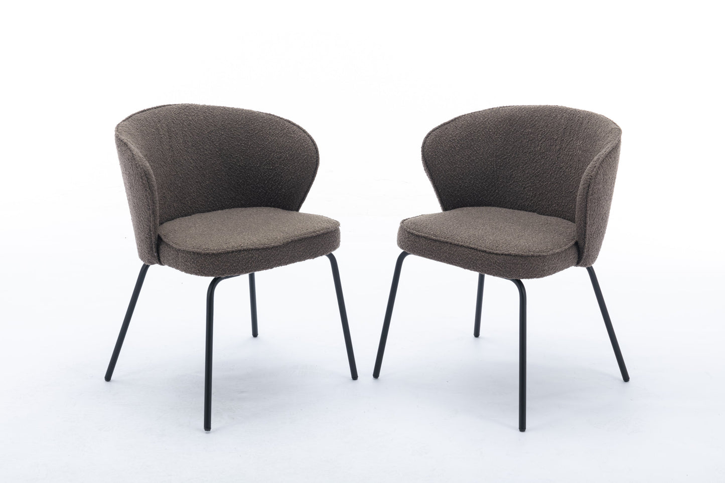 Retro Minimalist Modern Boucle Fabric Dining Chairs