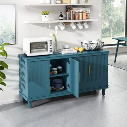 59.84''Large Size 4-Door Cabinet, Same as Living Room, Kitchen, Bedroom, Hallway (blue)