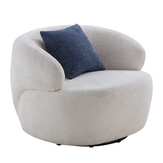 Swivel Barrel Chair Living Room, Single Chair for Small Space Comfy Round Sofa Chair Boucle Accent Chair Circle Sherpa, Arm Chair Reading Room Chair Lounge Chair Bedroom Club