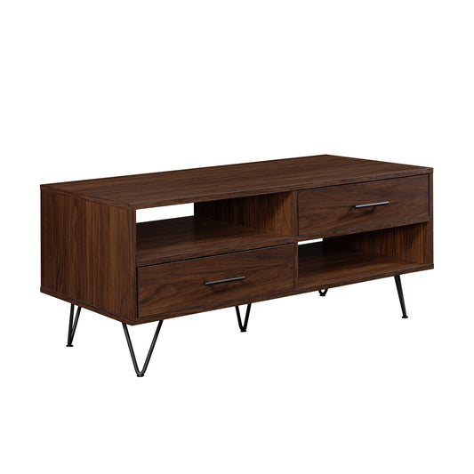 Modern Hairpin-Leg Coffee Table – Dark Walnut