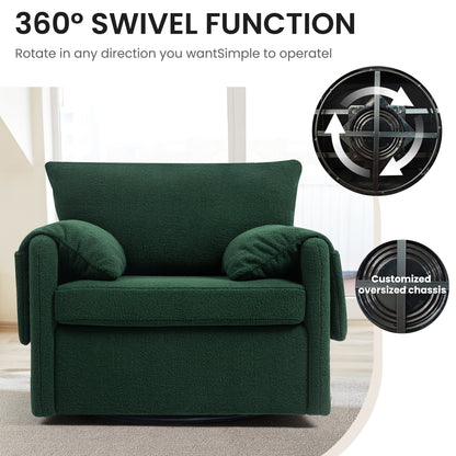 Oversized Swivel Armchair - Modern Swivel Accent Chair & Single Sofa Lounge,Comfortable Seating for Living Room & Bedroom