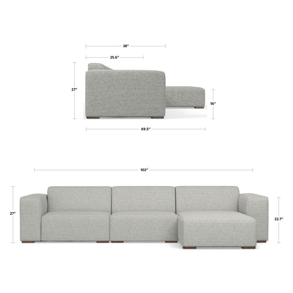 Rex 2 Seater Sofa and Right Chaise