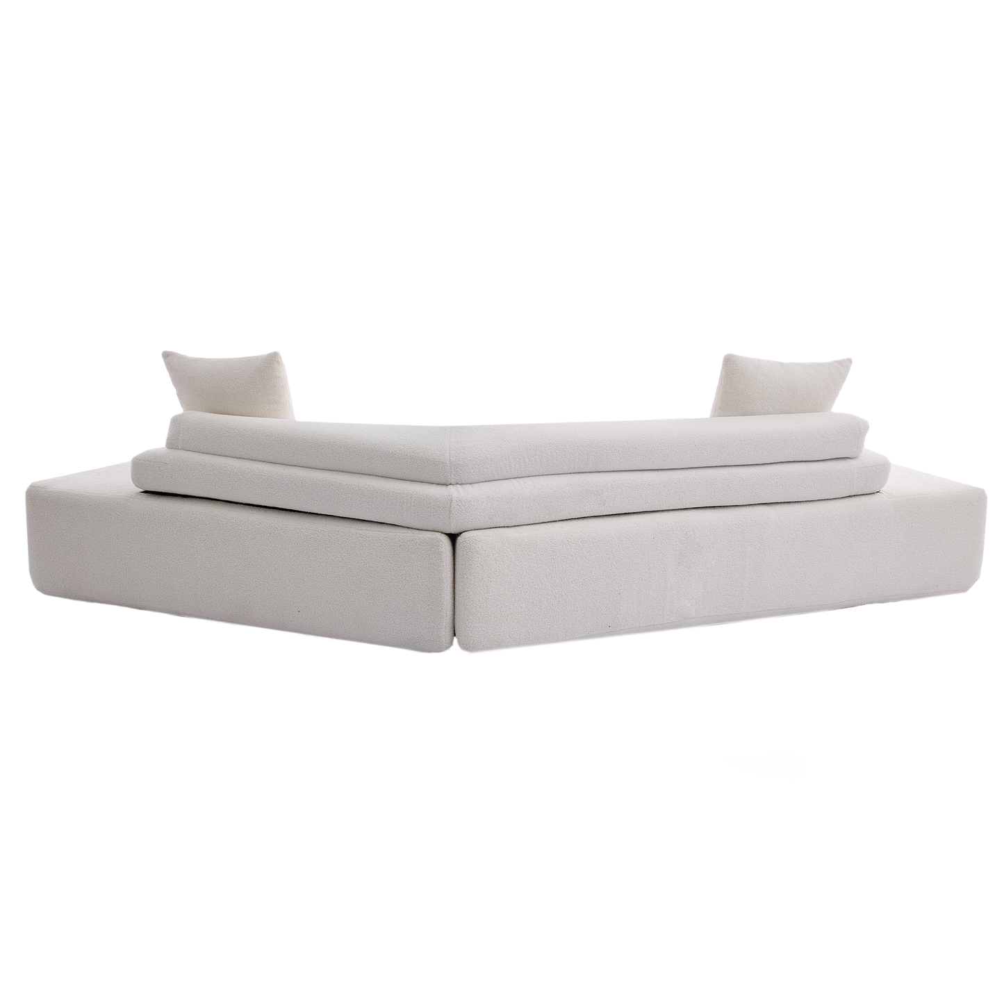 [NEW ARRIVED] [VIDEO PROVIDED] 128"Minimalist Cloud Sectional Couch ,Modern Couches ,4-Seater ,No Assembly,Two modular sofa,Boucle Teddy  Fabric, upholstered , anti-wrinkle fabric, Beige