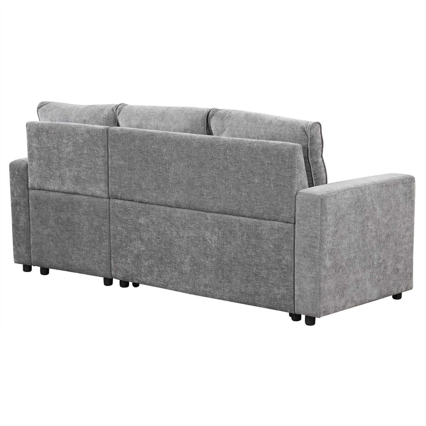 U_STYLE  Soft Upholstered Sectional Sofa Bed with Storage Space, Suitable for Living Rooms and Apartments.