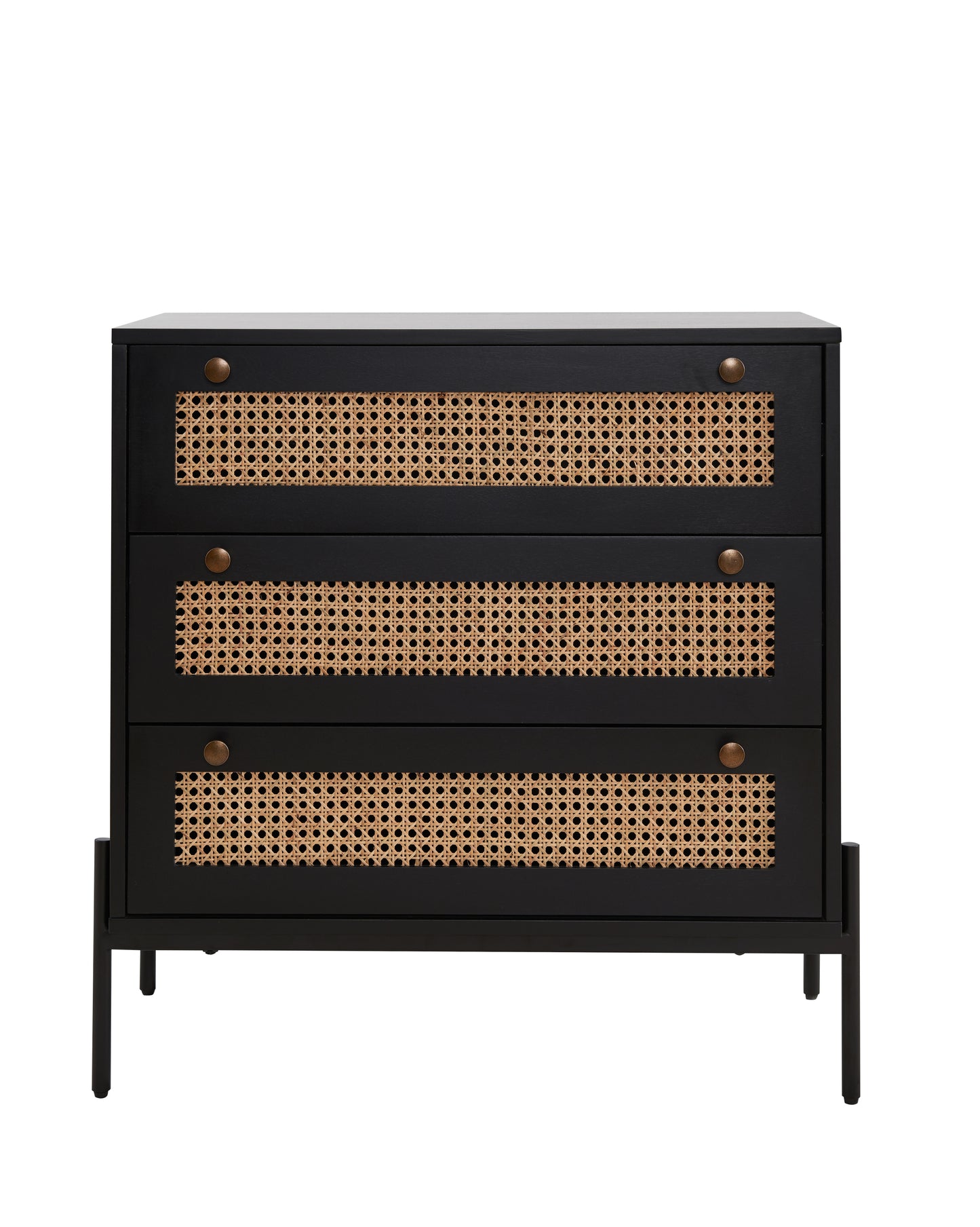 Yara Rattan Mid Century Modern Nightstand, Bedside Table