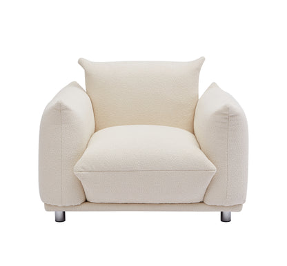 Sherpa Accent Chair Single Sofa 42"W Accent Chair for Bedroom Living room Apartment, Beige