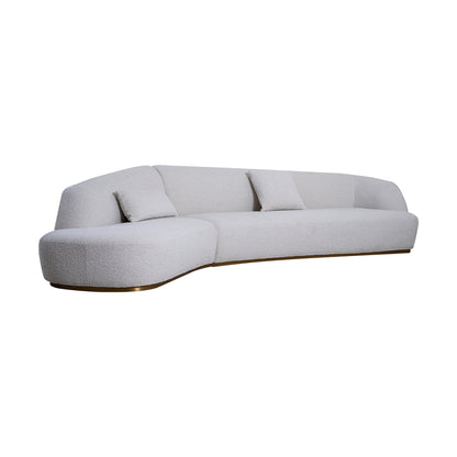 The modern crescent-shaped princess combination fabric sofa (Right Arm 2 Seater+Left Chaise)