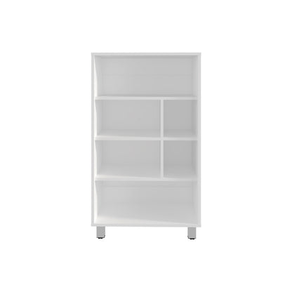 Bellagio 40" Tall Four-Tier Shelf Base Cabinet with 6 Cubbies White